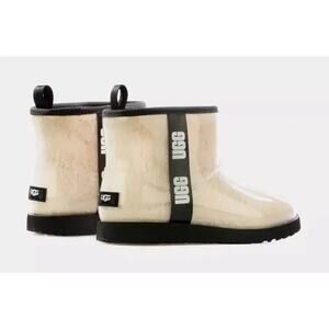 NEW UGG Classic Clear Mini Boots White Kids Sz 5Y 1112386K Grade School